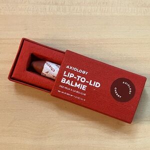 NIB Axiology Cherry 3-in-1 Lip-to-Lid Balmie in Cherry